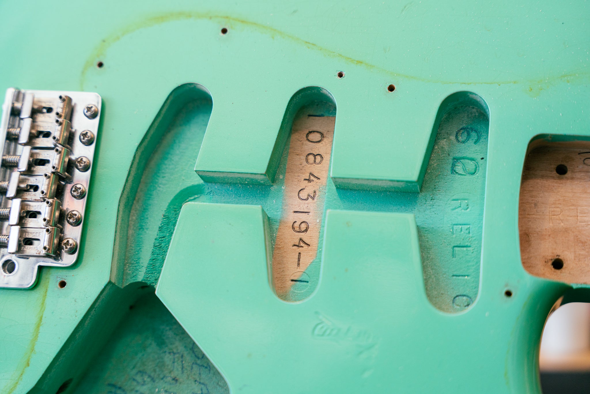Fender Custom Shop Time Macine '60 Stratocaster Body Relic in Faded Sea Foam Green, Pre-Owned