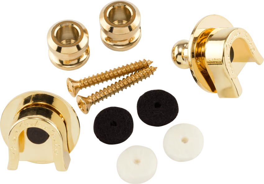 Fender® Elite Strap Locks And Buttons Gold (2)