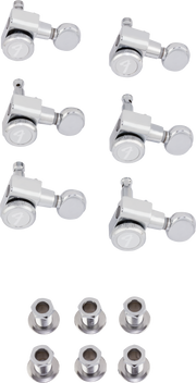 Fender Locking Strat/Tele Tuning Machines Vintage Buttons Polished Chrome (6)