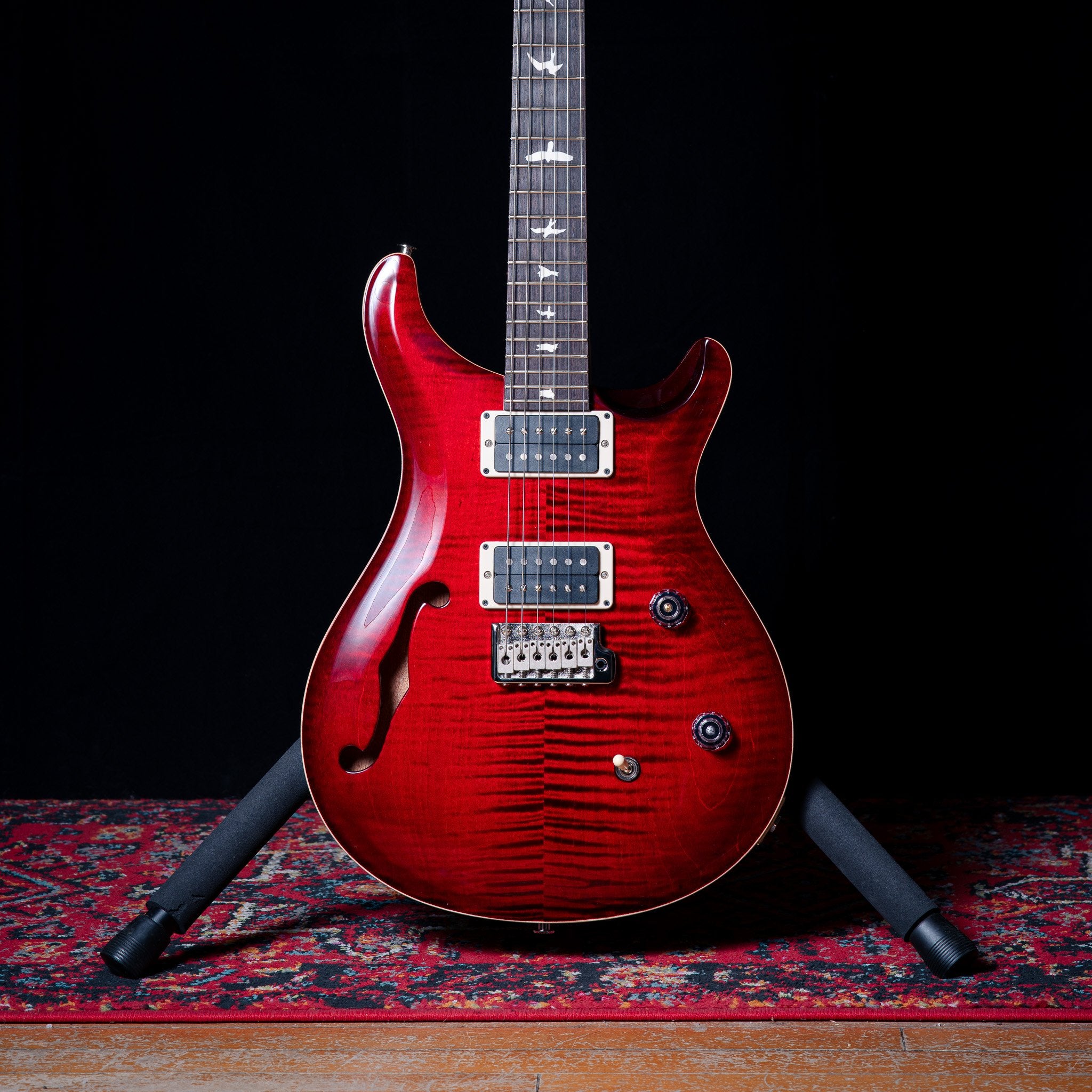 PRS CE 24 Semi-Hollow in Fire Red Burst