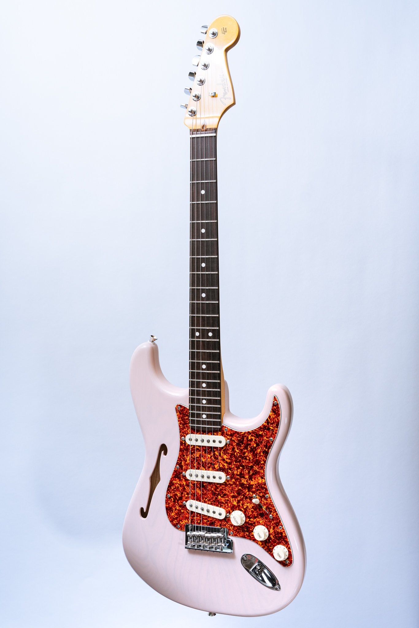 Fender LTD American Professional II Stratocaster Thinline in Transparent Shell Pink