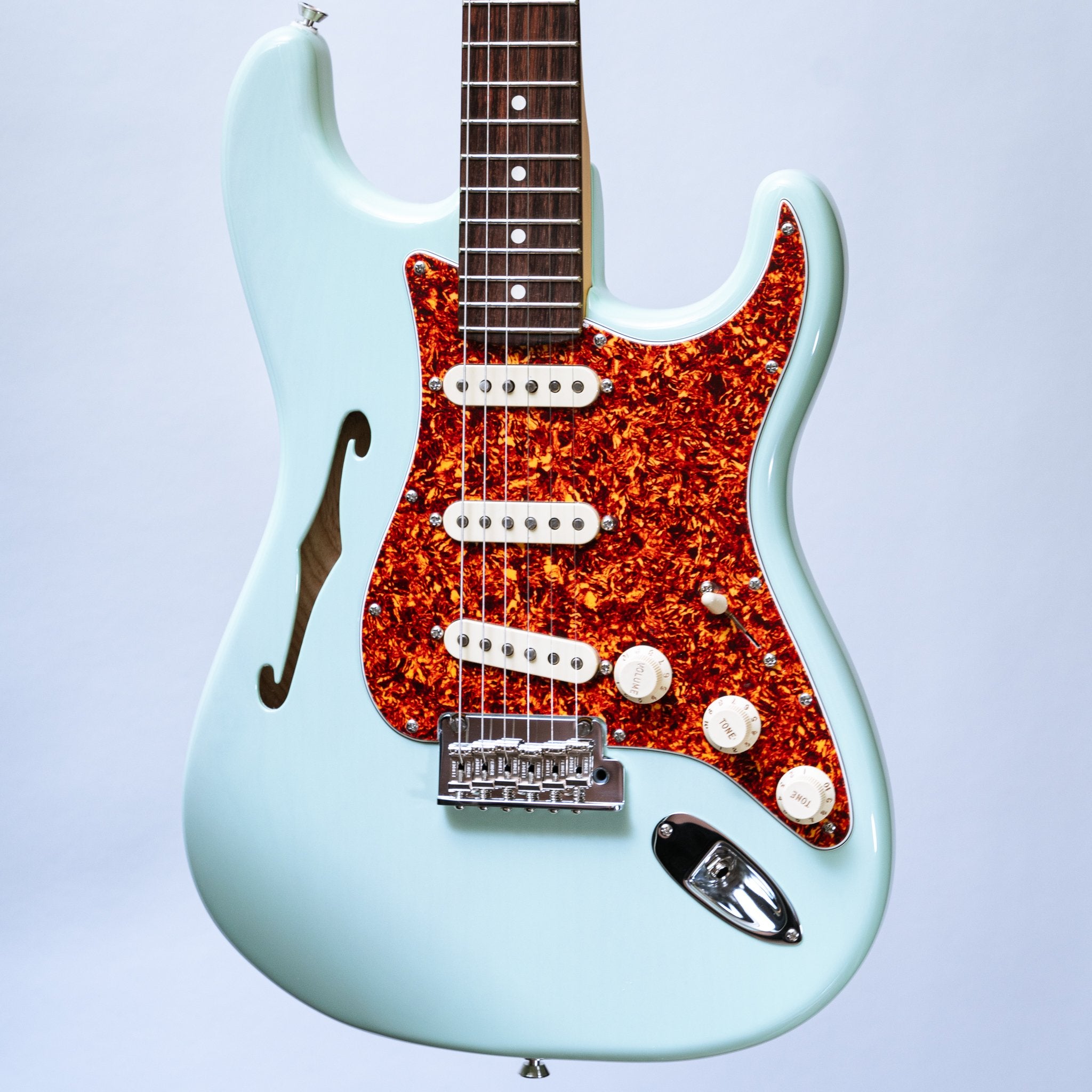 Fender LTD American Professional II Thinline Stratocaster in Transparent Surf Green