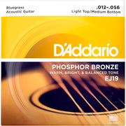 D'Addario EJ19 Phosphor Bronze Acoustic Guitar Strings Bluegrass 12-56