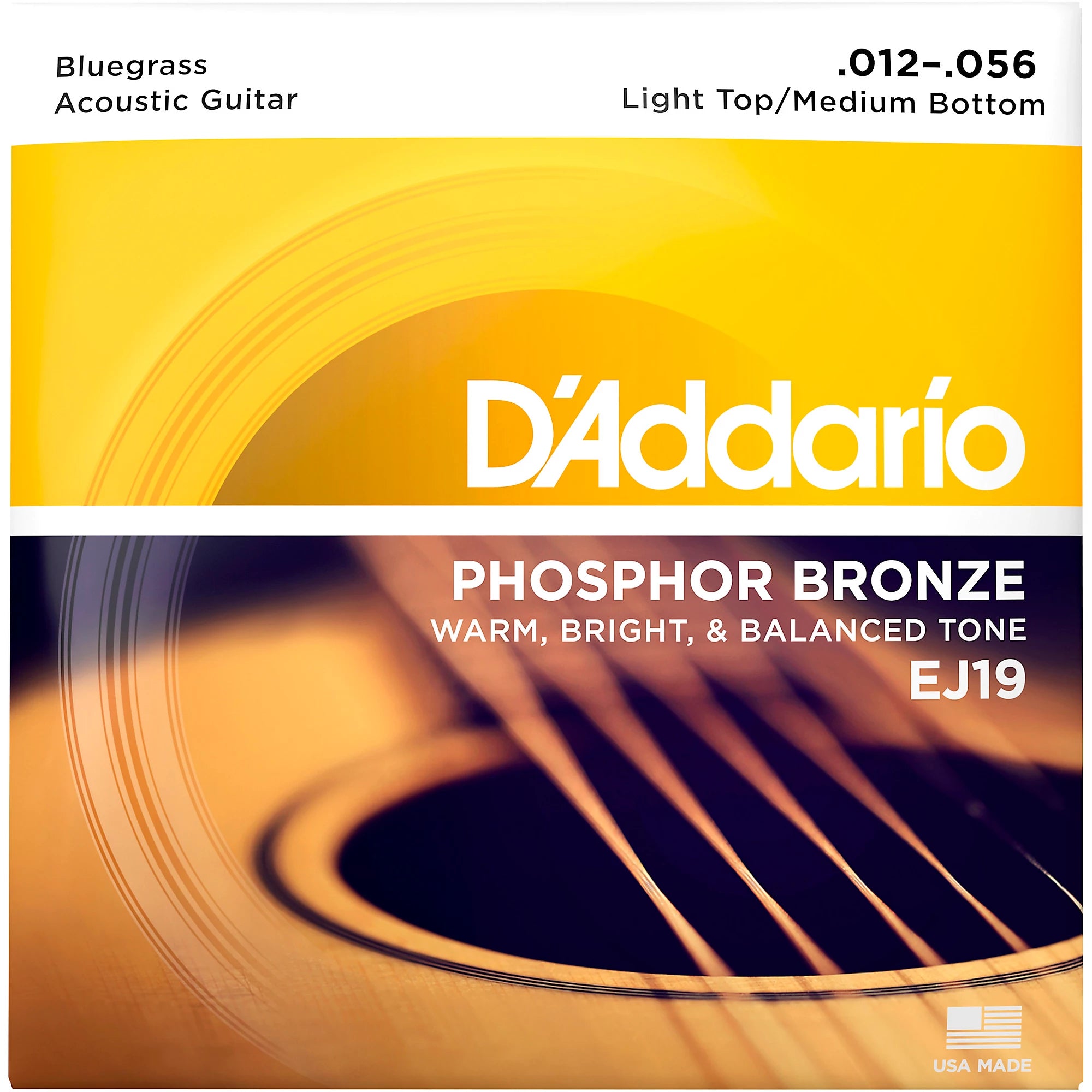 D'Addario EJ19 Phosphor Bronze Acoustic Guitar Strings Bluegrass 12-56