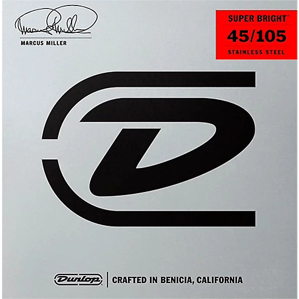 Dunlop DBMMS45105 Marcus Miller Super Bright Bass Guitar Strings - .045-.105 Medium 4-string