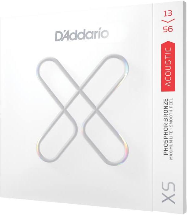 D'Addario XSAPB1356 Coated Acoustic Phosphor Bronze, Medium, 13-56