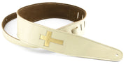 Henry Heller Leather Cross Guitar Strap Cream HPCOC-01