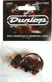 DUNLOP SHELL 3 FINGERPICKS / 1 THUMBPICK SET LARGE