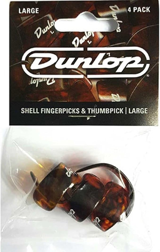 DUNLOP SHELL 3 FINGERPICKS / 1 THUMBPICK SET LARGE
