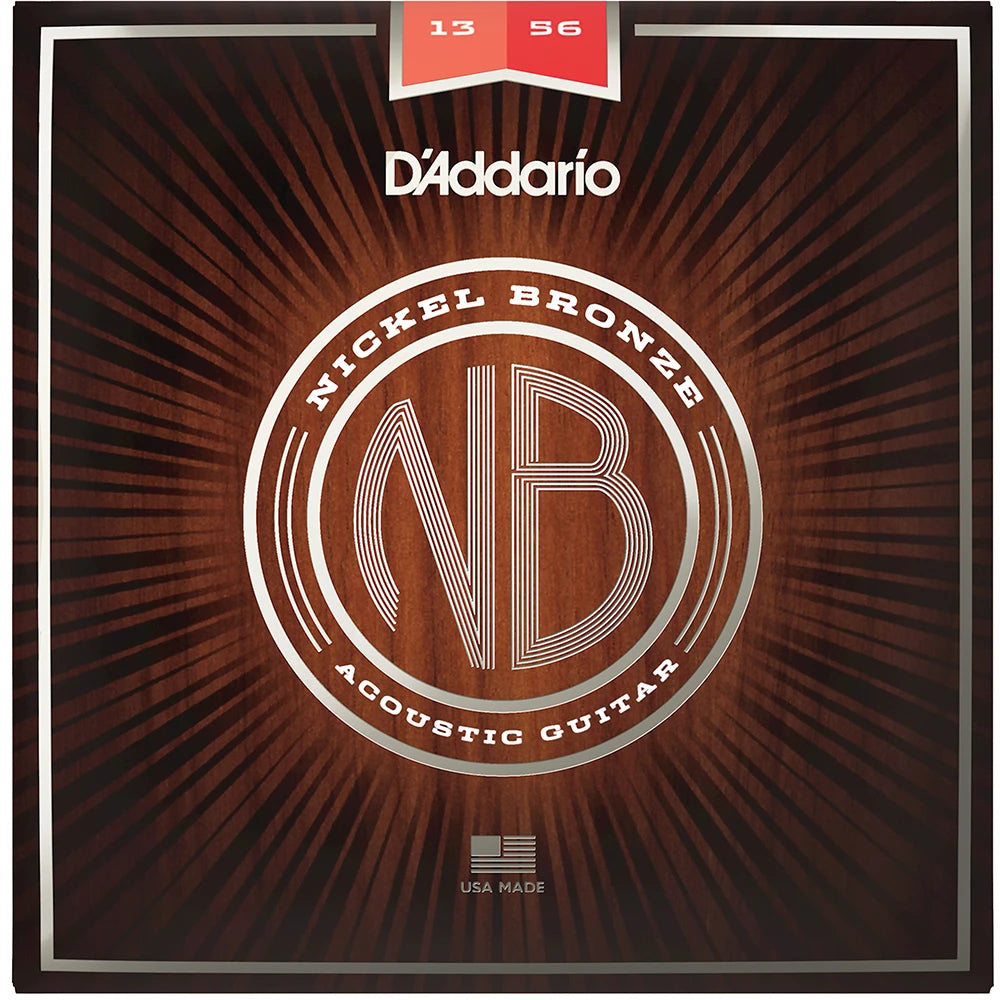 D'Addario NB1356 Nickel Bronze Acoustic Guitar Strings Medium 13-56