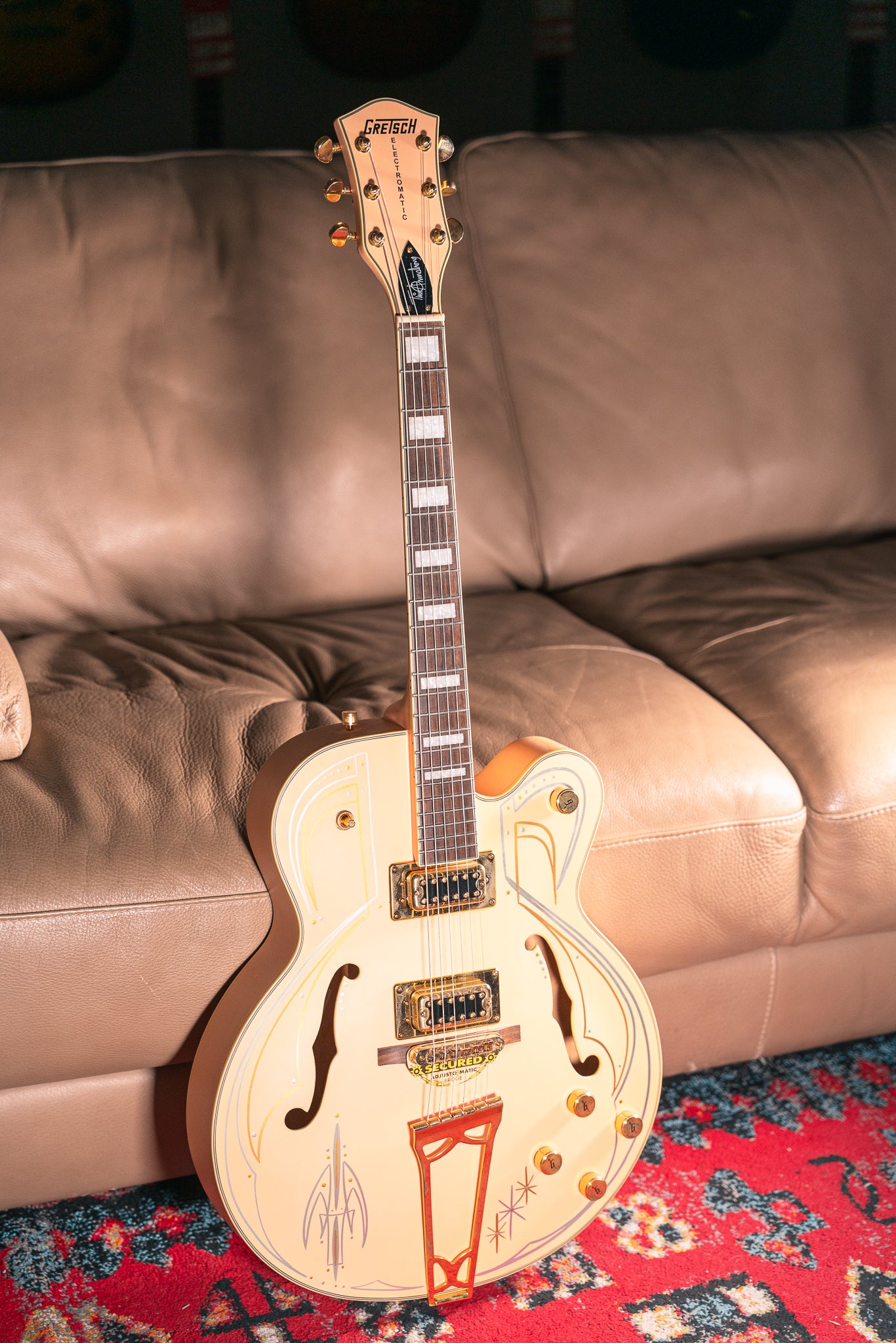 Gretsch - 2013 - G5191 Tim Armstrong in Man Salmon with Pinstriping by Hot Rod Walt