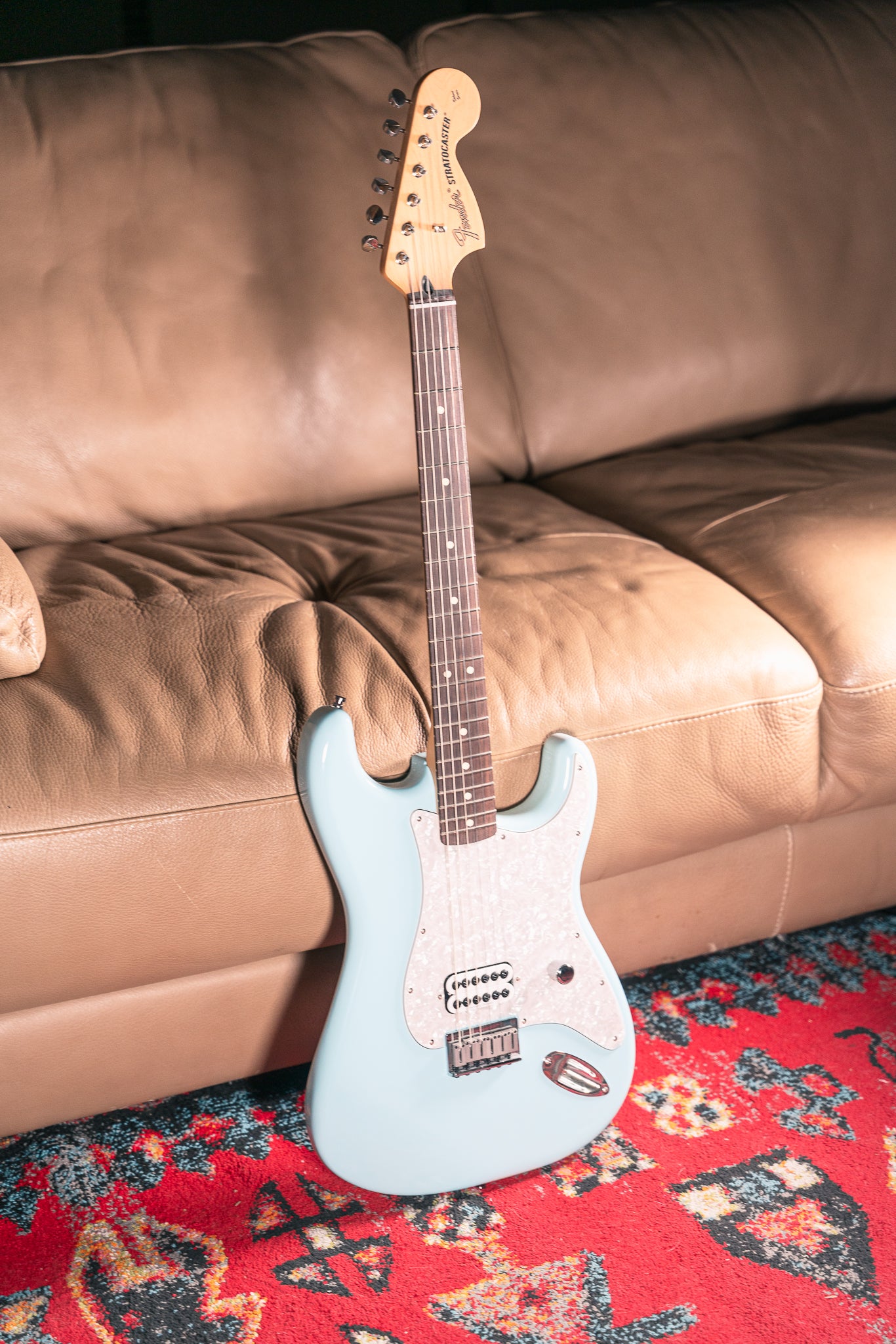 Fender Tom Delonge Stratocaster in Daphne Blue, Pre-Owned