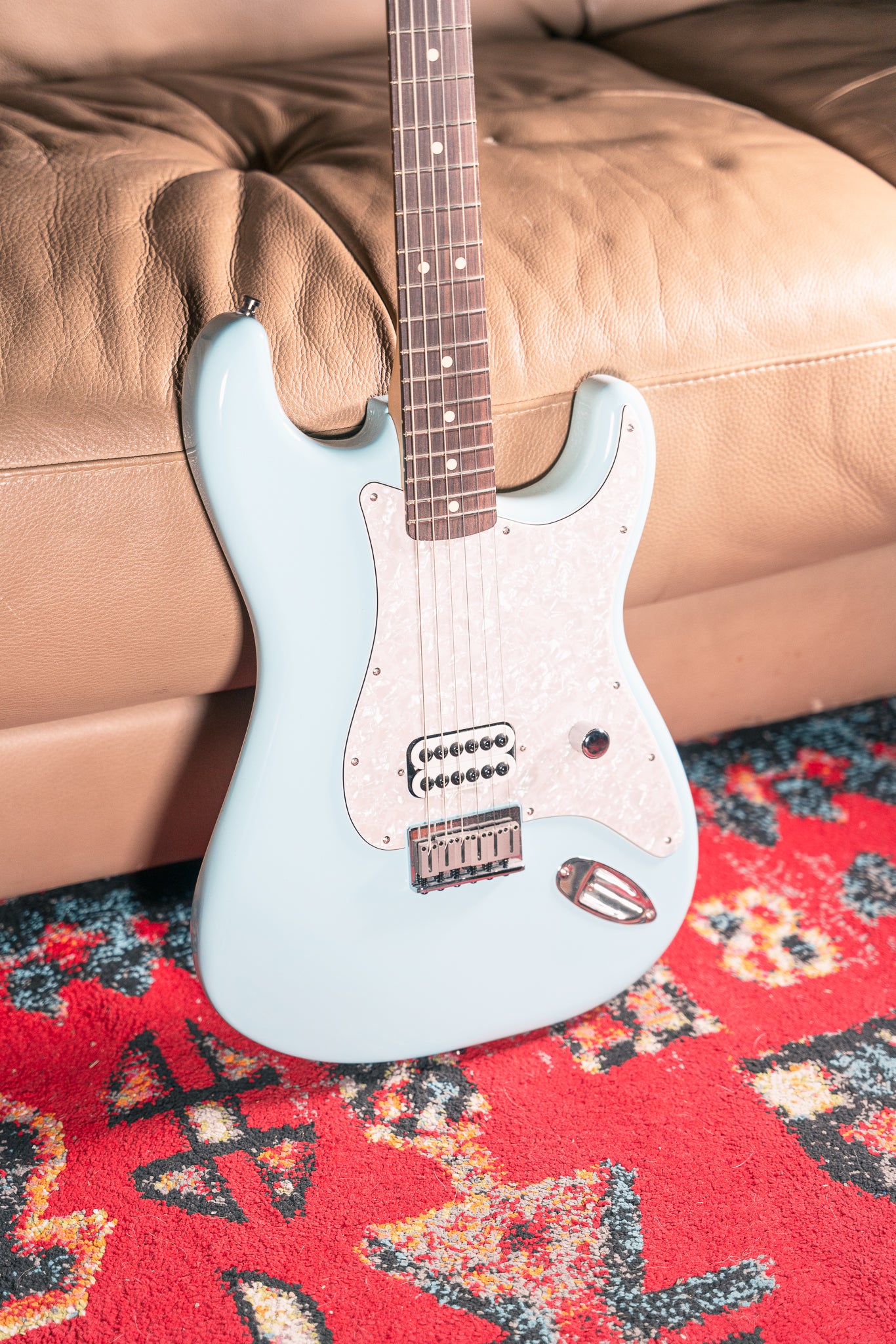 Fender Tom Delonge Stratocaster in Daphne Blue, Pre-Owned