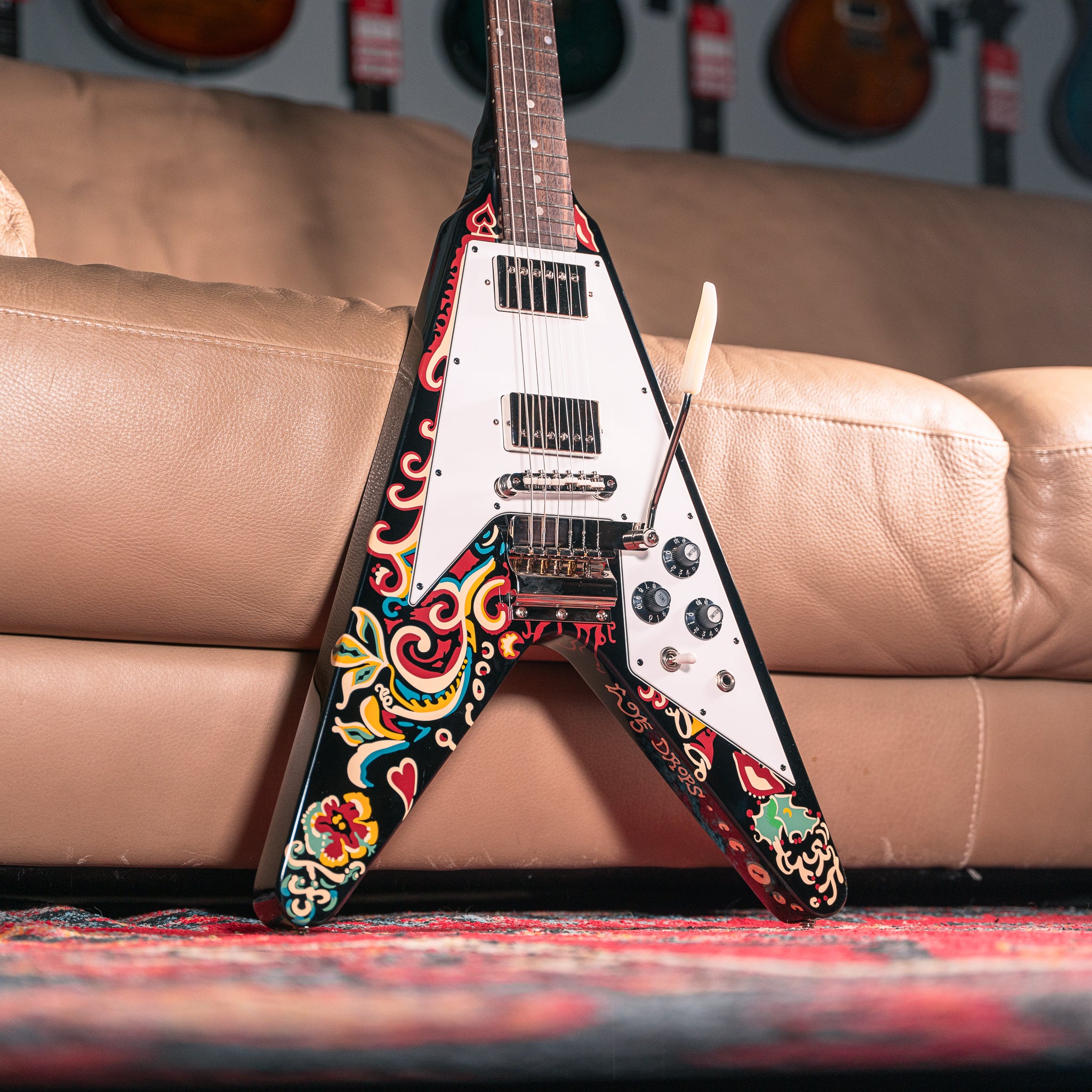 Epiphone Jimi Hendrix "Love Drops" Flying V in Ebony