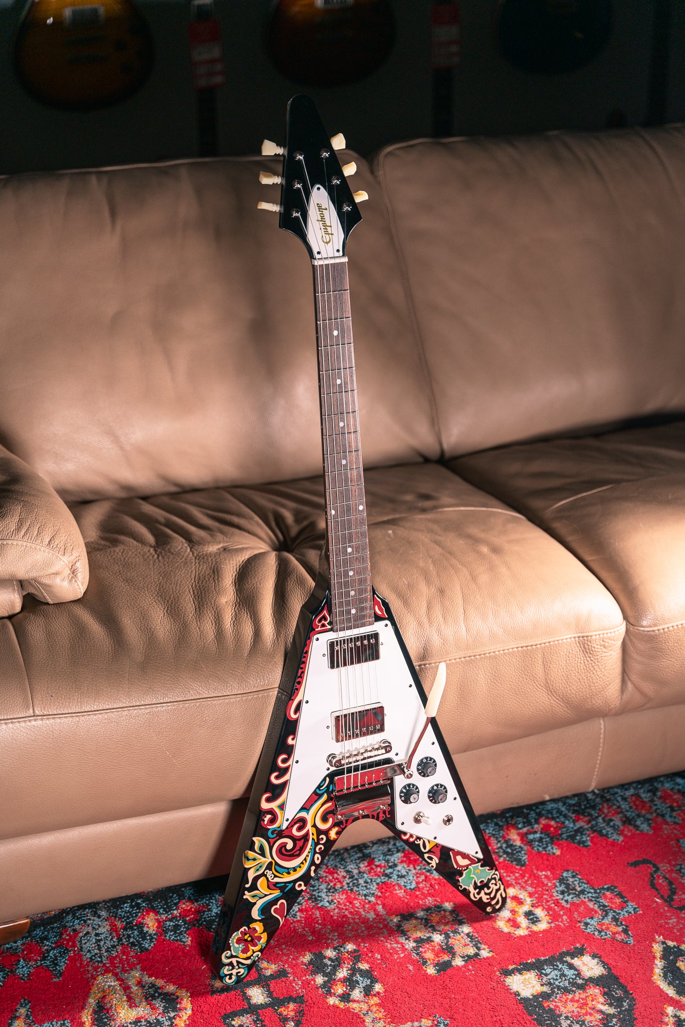 Epiphone Jimi Hendrix "Love Drops" Flying V in Ebony