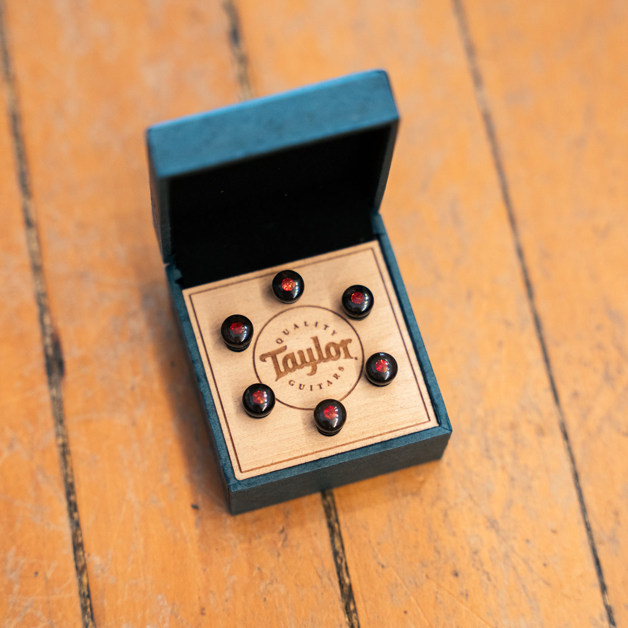 Taylor Bone Bridge Pin Set Brown with Red Opal (5" Taper)