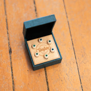 Taylor Bone Bridge Pin Set White with Green Opal (5" Taper)