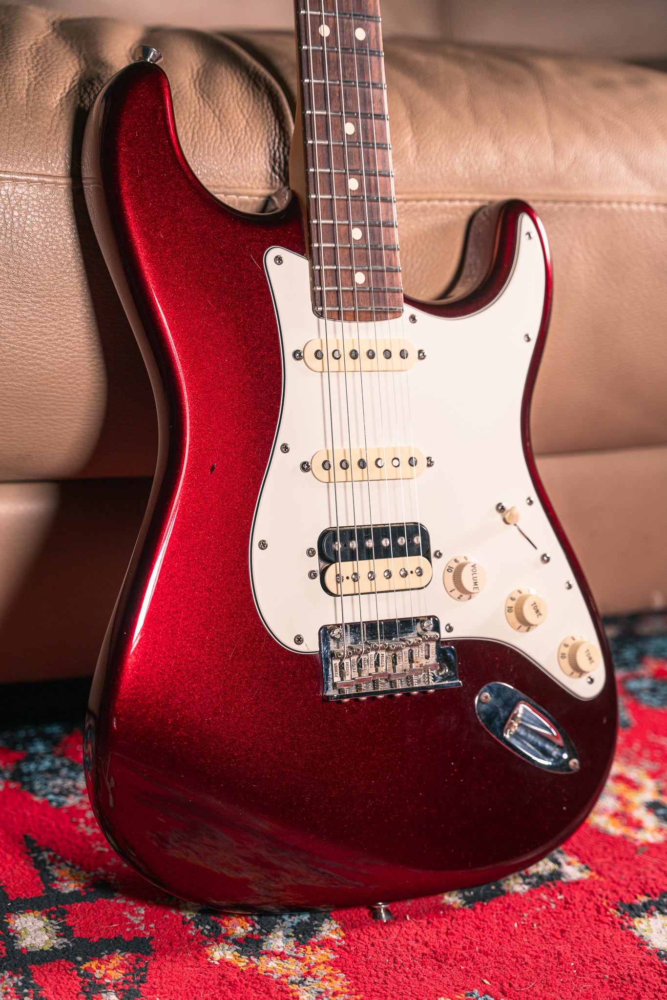 Fender American Standard Stratocaster HSS in Bordeaux Metallic, Pre-Owned