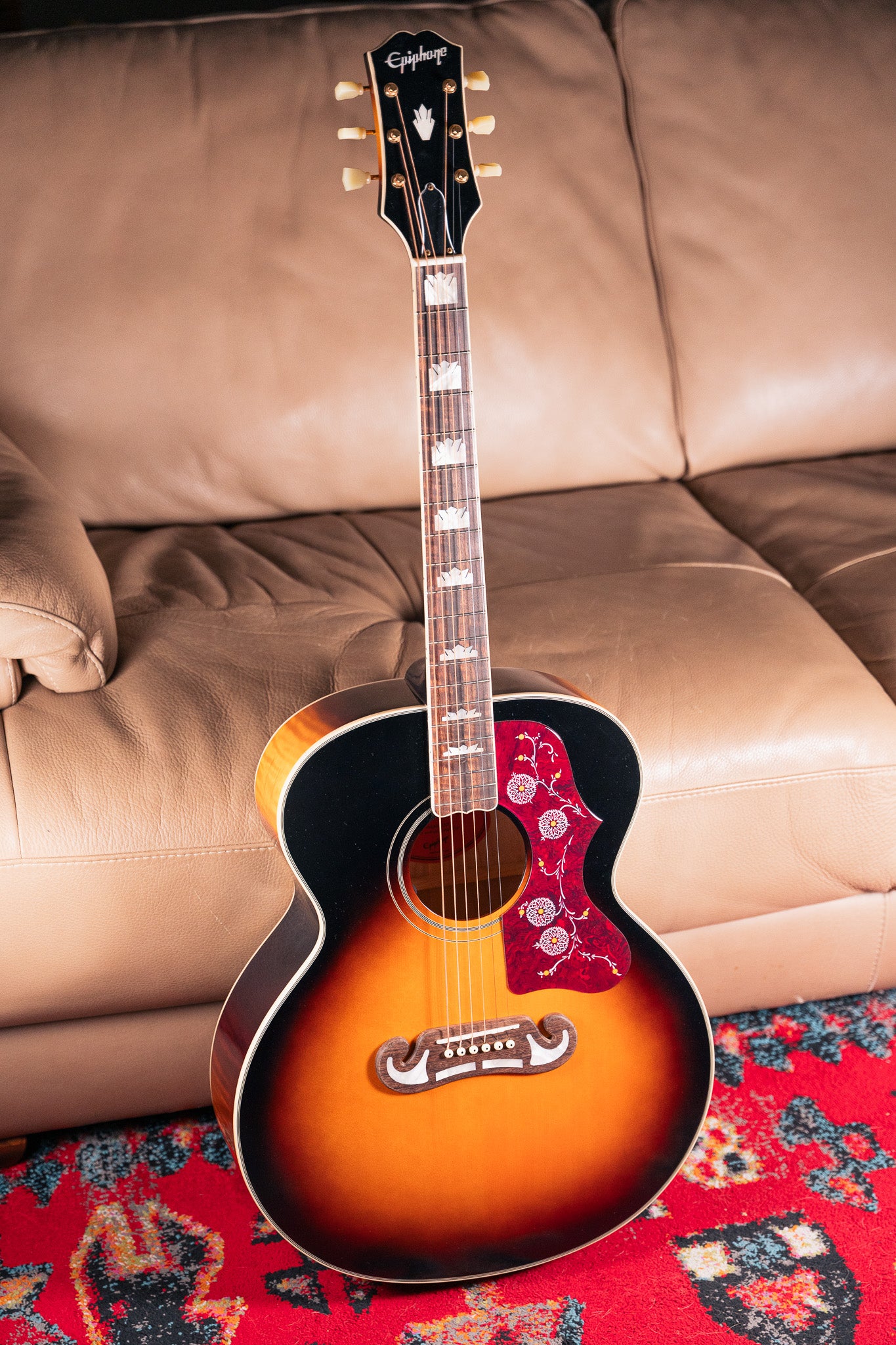 Epiphone J-200 in Aged Vintage Sunburst Gloss – Lidgett Music