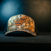 Lidgett Music Camo Hat - Blaze Orange Logo