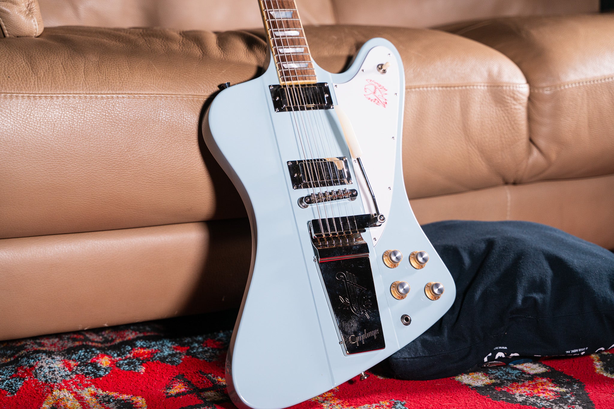 Epiphone 1963 Firebird V Maestro Vibrola Electric Guitar Frost Blue Pre-owned