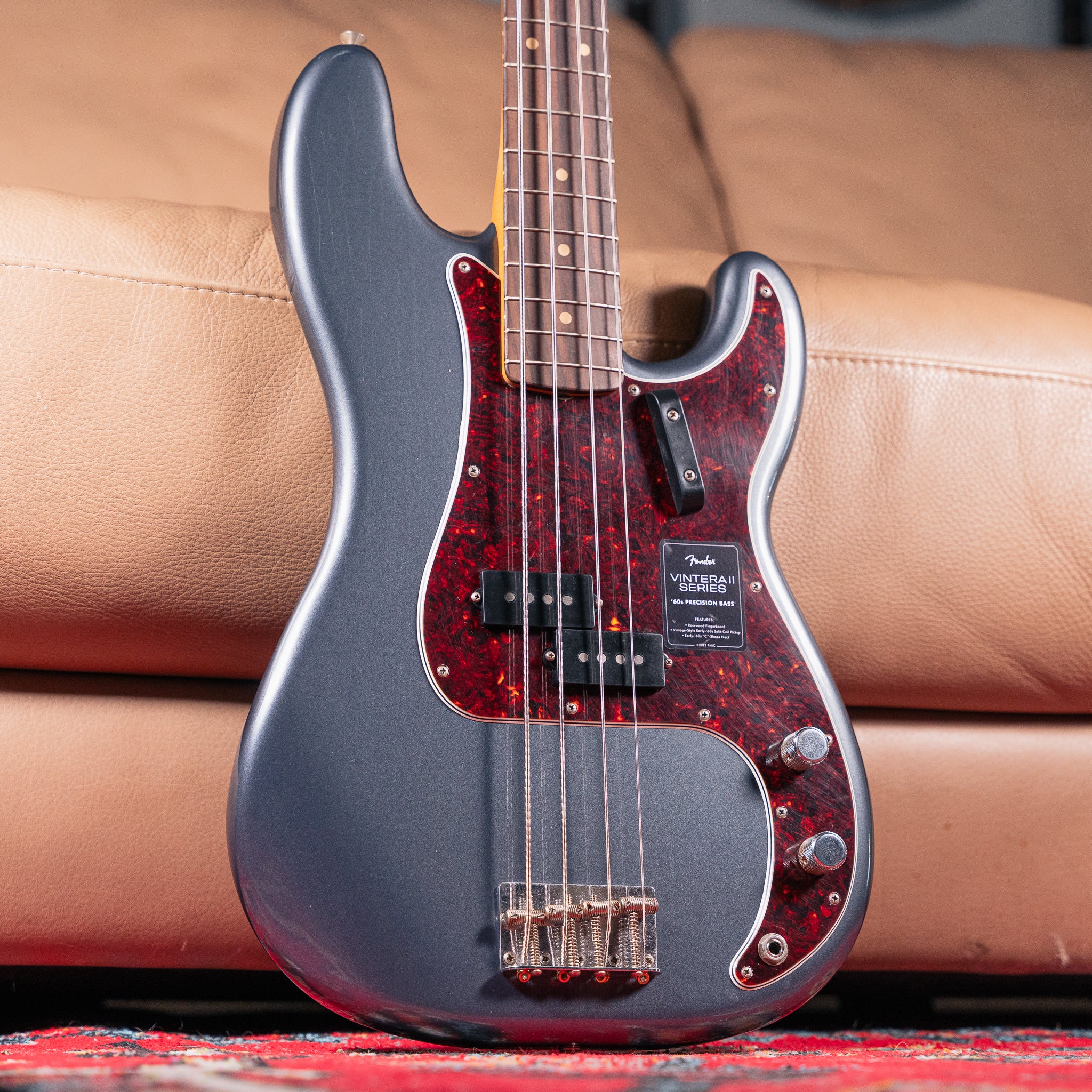 Fender LTD Vintera II Road Worn P Bass in Charcoal Frost Metallic