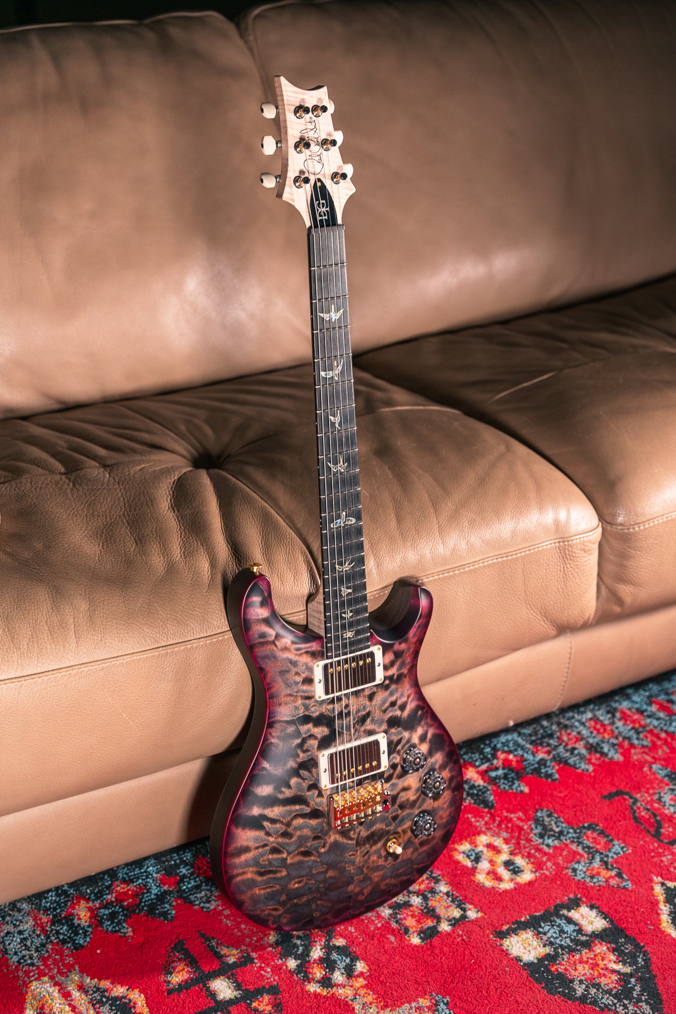 PRS Wood Library DGT 10 Top in Satin Purple Charcoal Wrap Burst