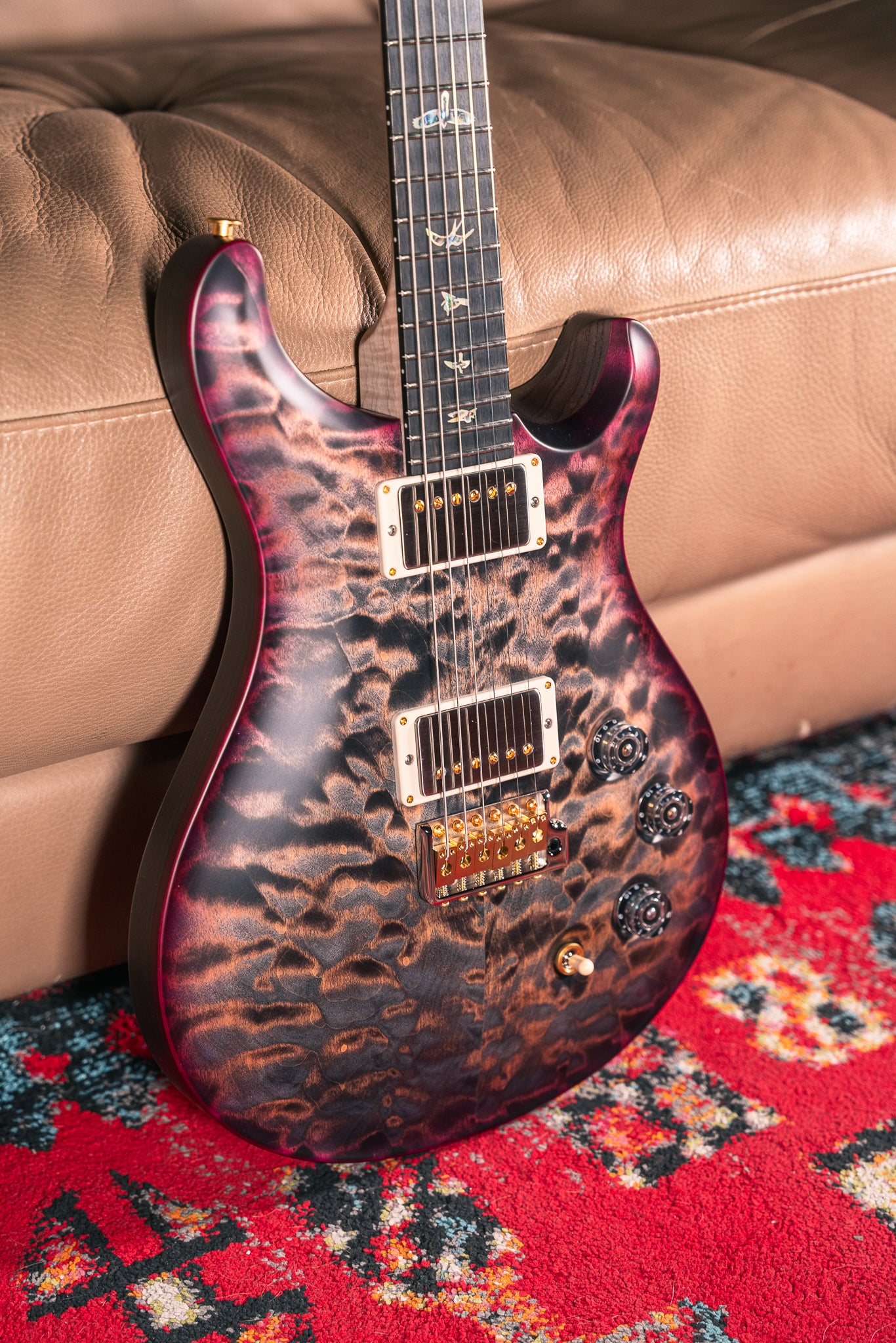 PRS Wood Library DGT 10 Top in Satin Purple Charcoal Wrap Burst