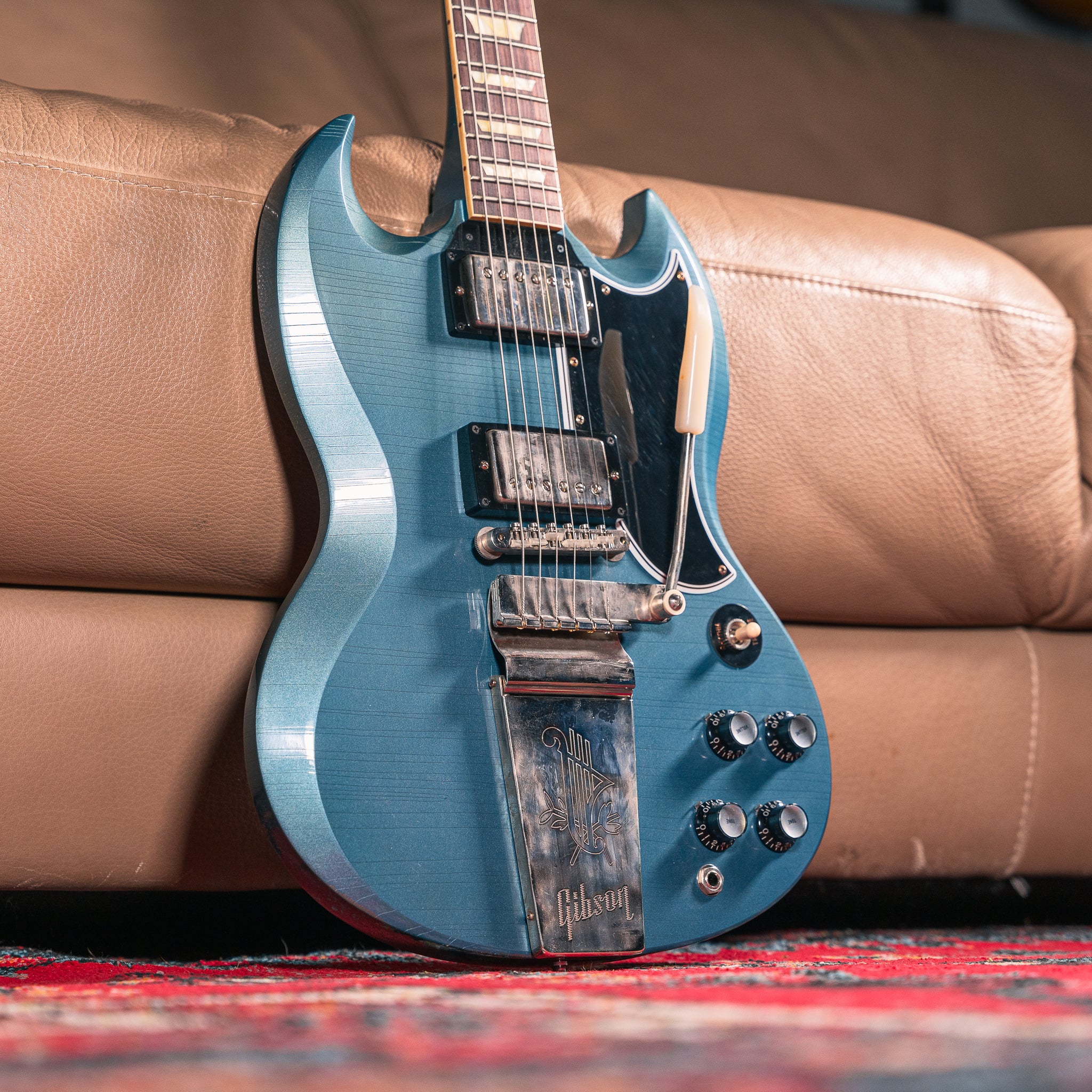 Gibson Custom Ultra Light Aged '64 SG Standard w/ Maestro Vibrola in Pelham Blue