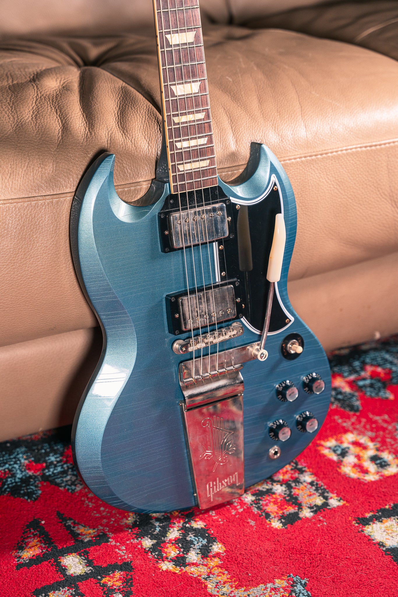 Gibson Custom Ultra Light Aged '64 SG Standard w/ Maestro Vibrola in Pelham Blue