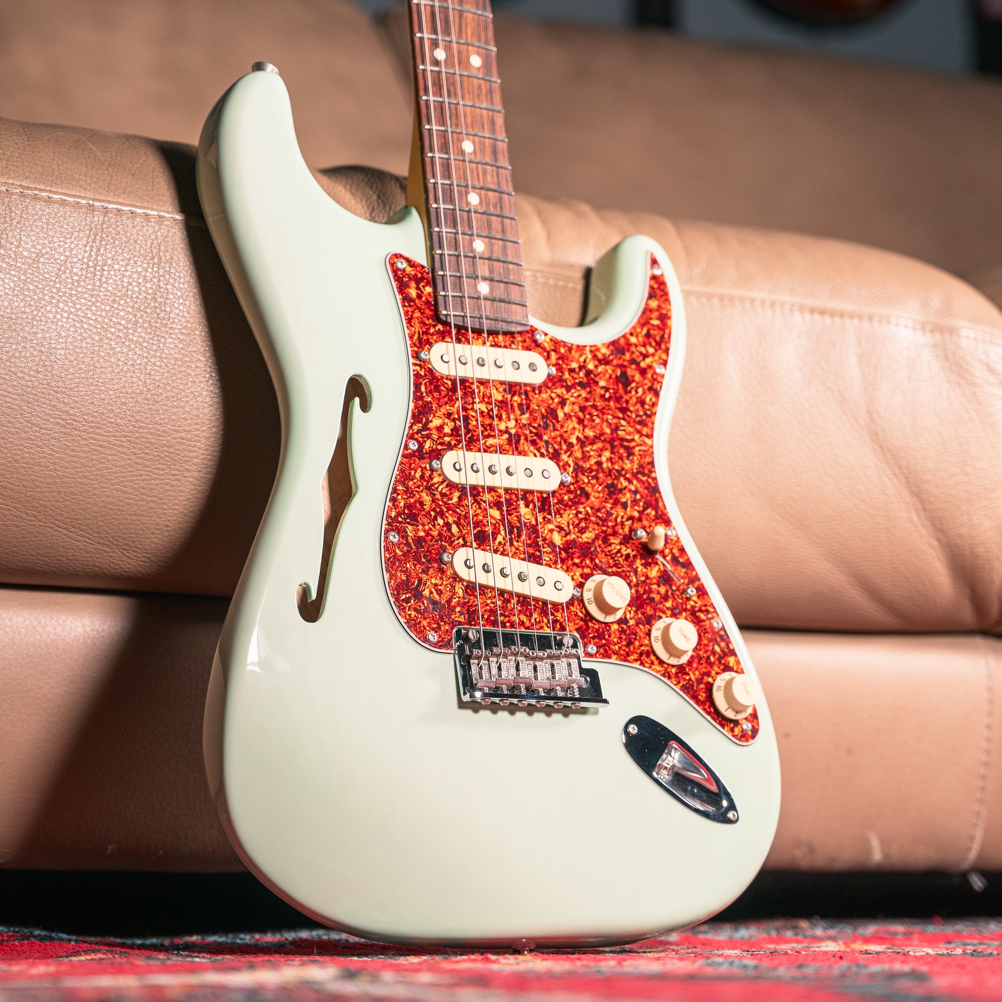 Fender LTD American Professional II Thinline Stratocaster in Transparent Surf Green