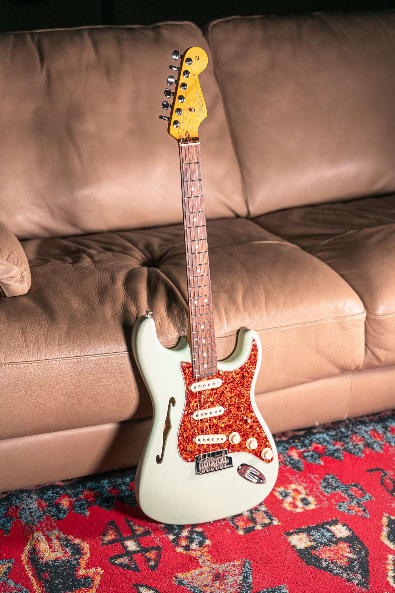 Fender LTD American Professional II Thinline Stratocaster in Transparent Surf Green