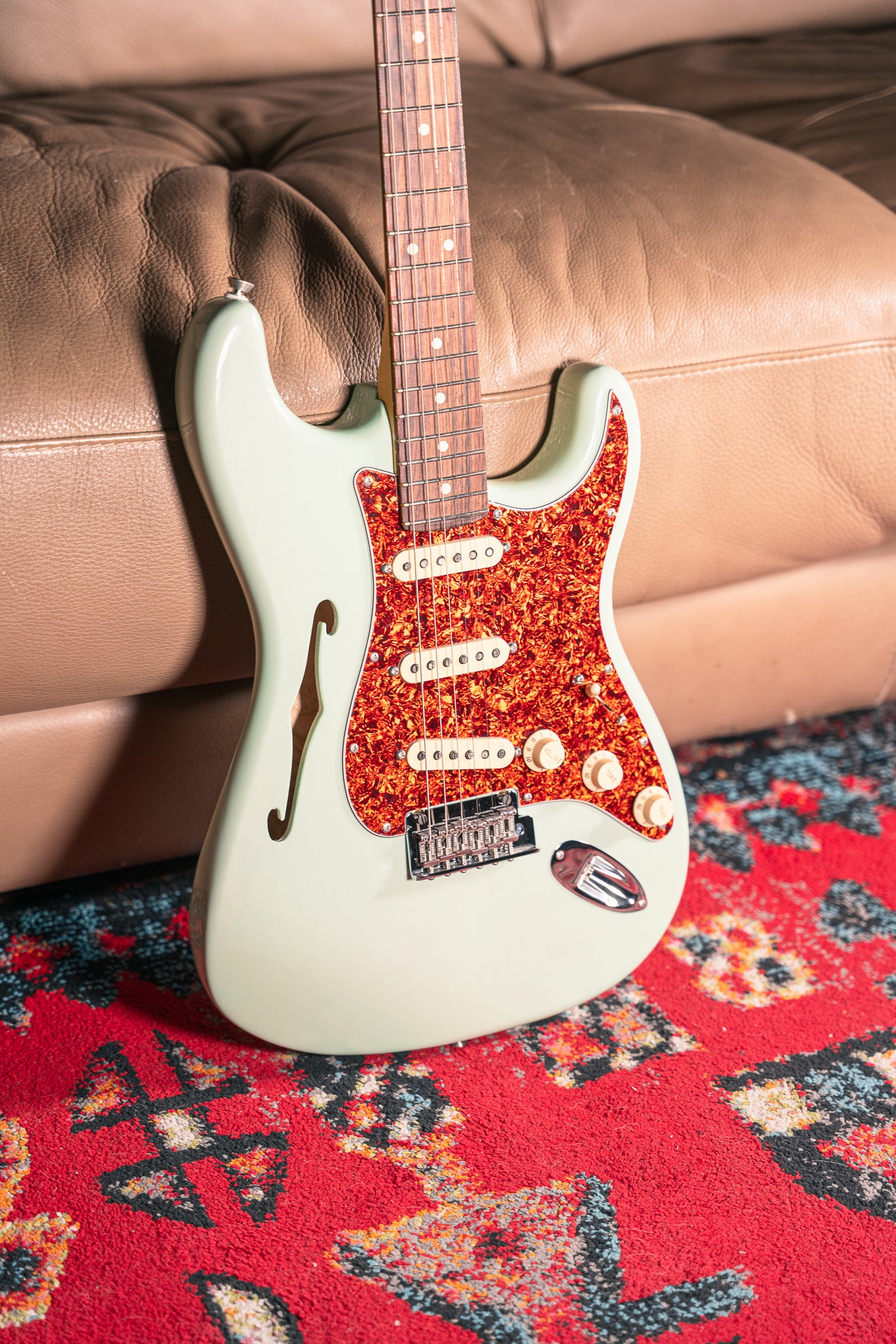 Fender LTD American Professional II Thinline Stratocaster in Transparent Surf Green