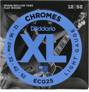 D'Addario ECG25 Chromes Flat Wound Electric Guitar Strings Light 12-52