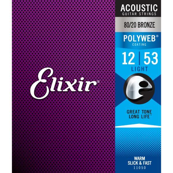 Elixir 80/20 Bronze Polyweb Coated Acoustic Guitar Strings Light (12 - 53)