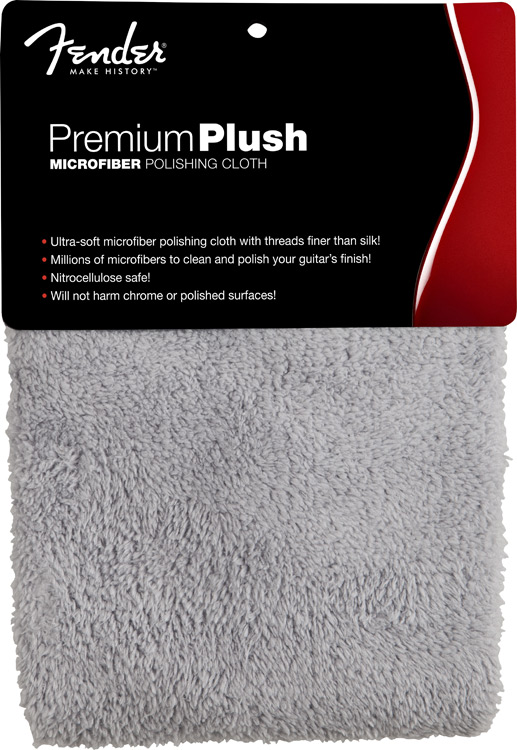 Fender® Premium Plush Microfiber Polishing Cloth Gray