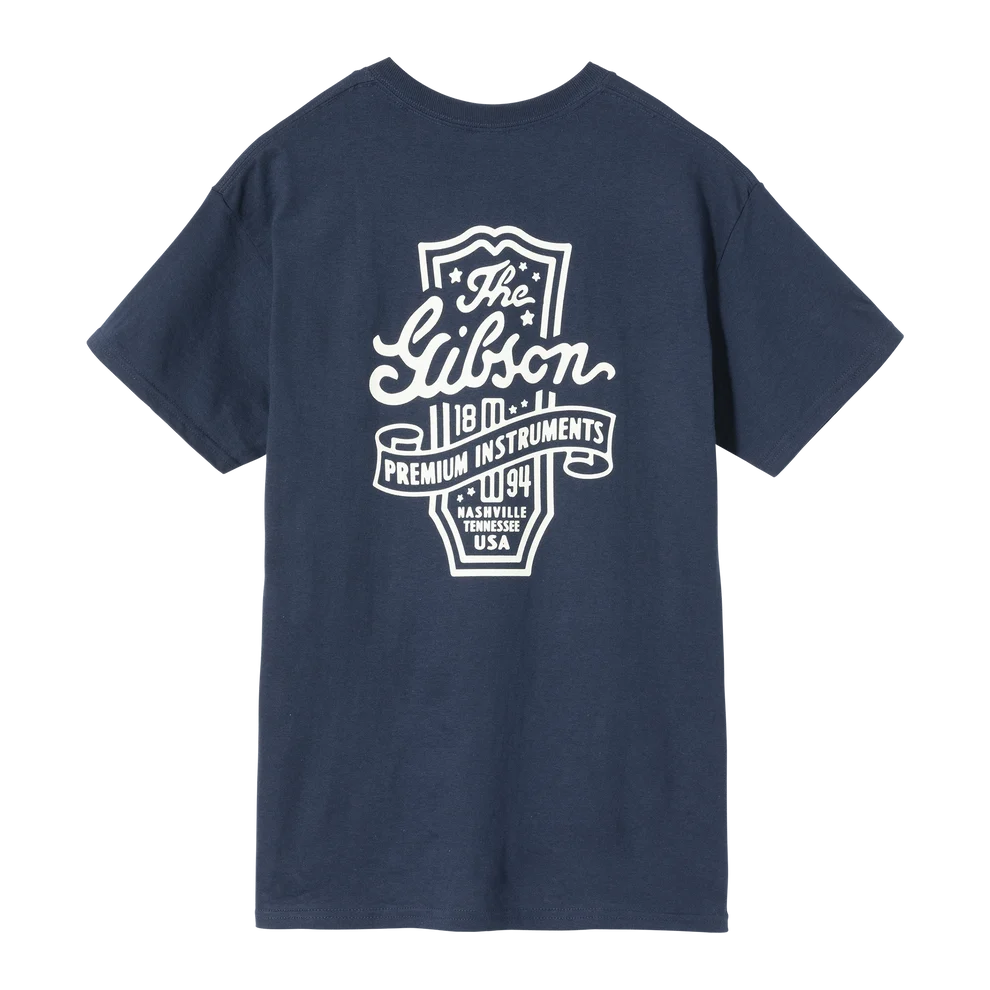 Gibson Premium Instruments Tee Navy Large