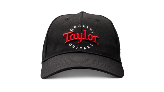 Taylor Black Cap Red/White Emblem