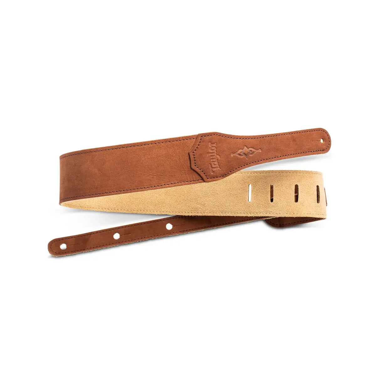 Taylor Gemstone 2.5" Sanded Leather Guitar Strap Brown