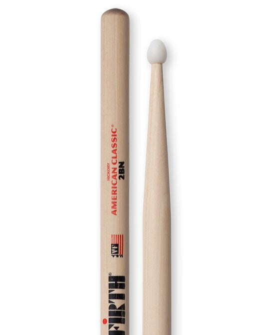 Vic Firth American Classic Hickory Nylon Tip Drumsticks 2B