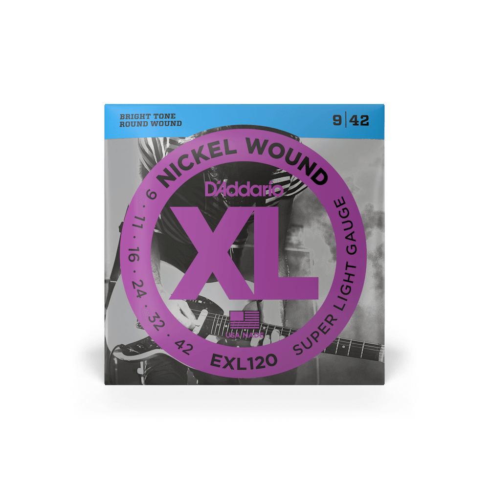 D'Addario EXL120 Nickel Wound Electric Guitar Strings Super-Light 09-42
