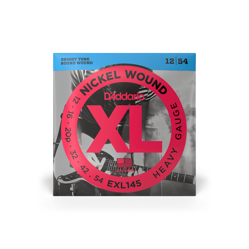 D'Addario EXL145 Nickel Wound Electric Guitar Strings Heavy 12-54 with Plain Steel 3rd