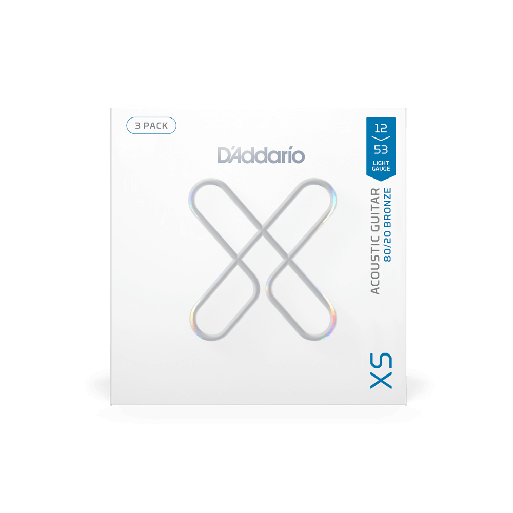 D'Addario 12-53 Light XS Phosphor Bronze Coated Acoustic Guitar Strings